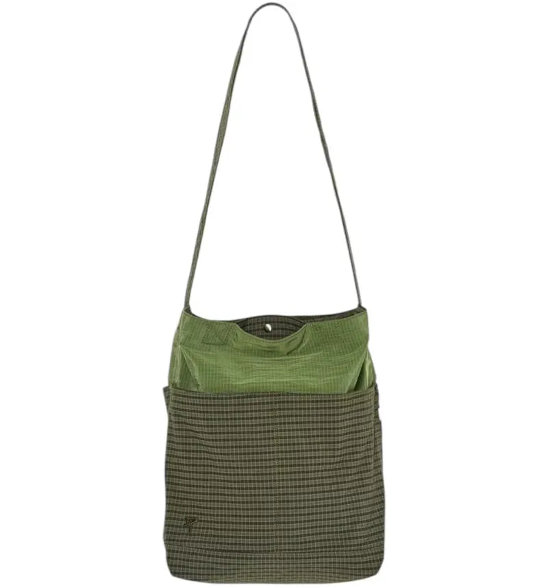 Bad Bunny x Zara Fabric Shoulder Shopper Bag Green - vue 360