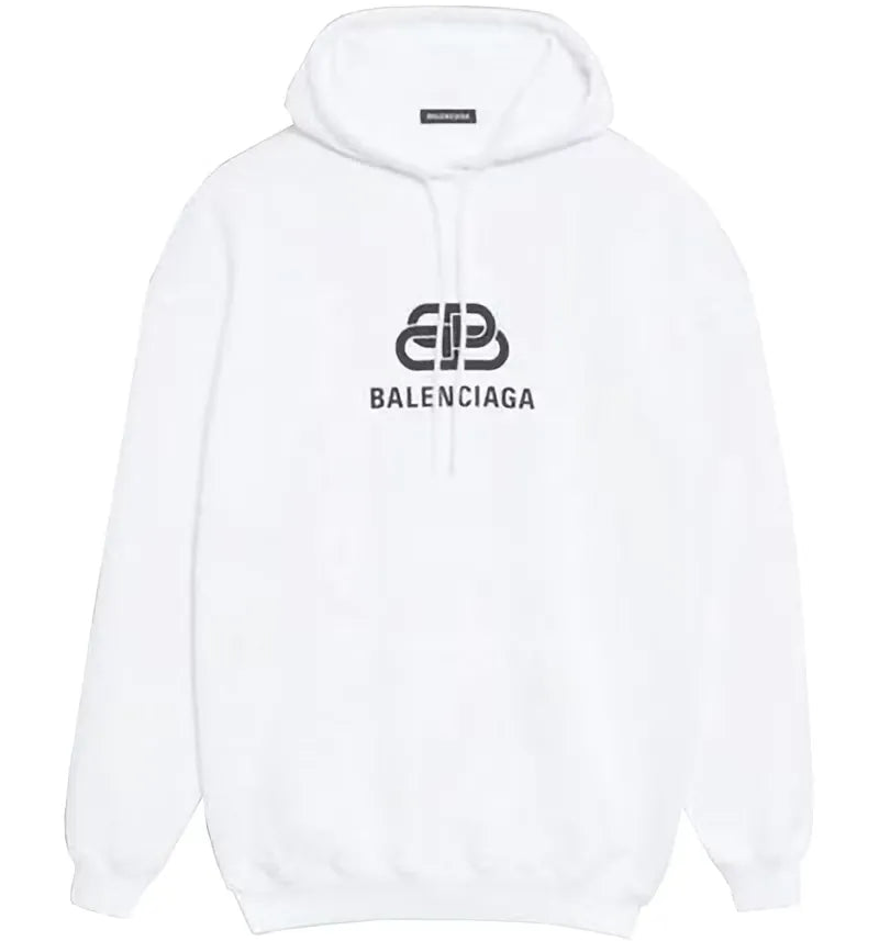 Balenciaga BB Fleece Hoodie White - vue 360