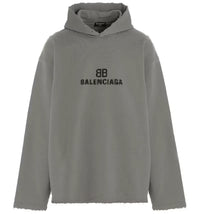 Balenciaga Distressed BB Pixel Hoodie Taupe