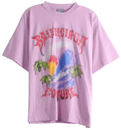 Balenciaga Large Fit T-shirt Old Pink - authentic Balenciaga apparel