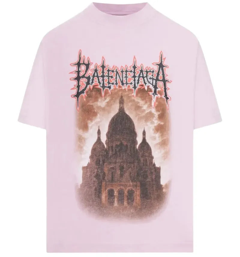 Balenciaga Medium Fit T-shirt Old Pink - vue 360