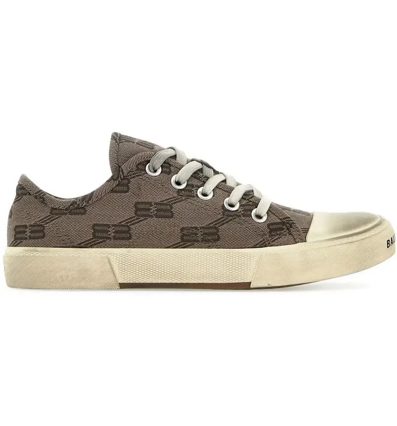 Balenciaga Paris Low Top BB Monogram Dark Beige Brown (Women's) - vue 360