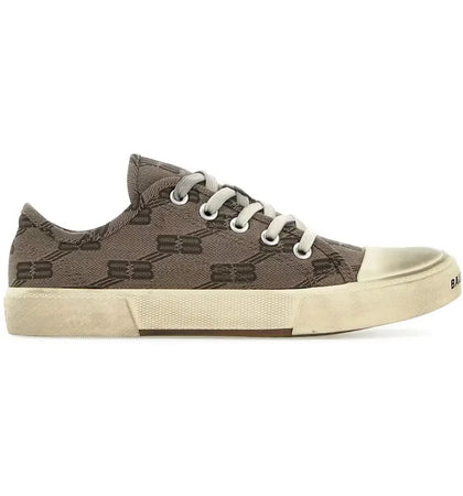 Balenciaga Paris Low Top BB Monogram Dark Beige Brown (Women's) - authentic Balenciaga sneakers