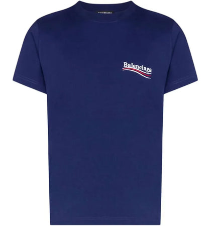 Balenciaga Political Campaign Medium Fit T-Shirt Pacific Blue/White - authentic Balenciaga apparel