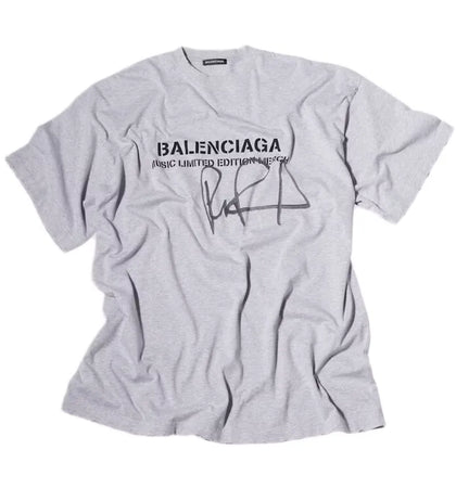 Balenciaga RuPaul Oversized T-shirt Heather Grey/Black - authentic Balenciaga apparel