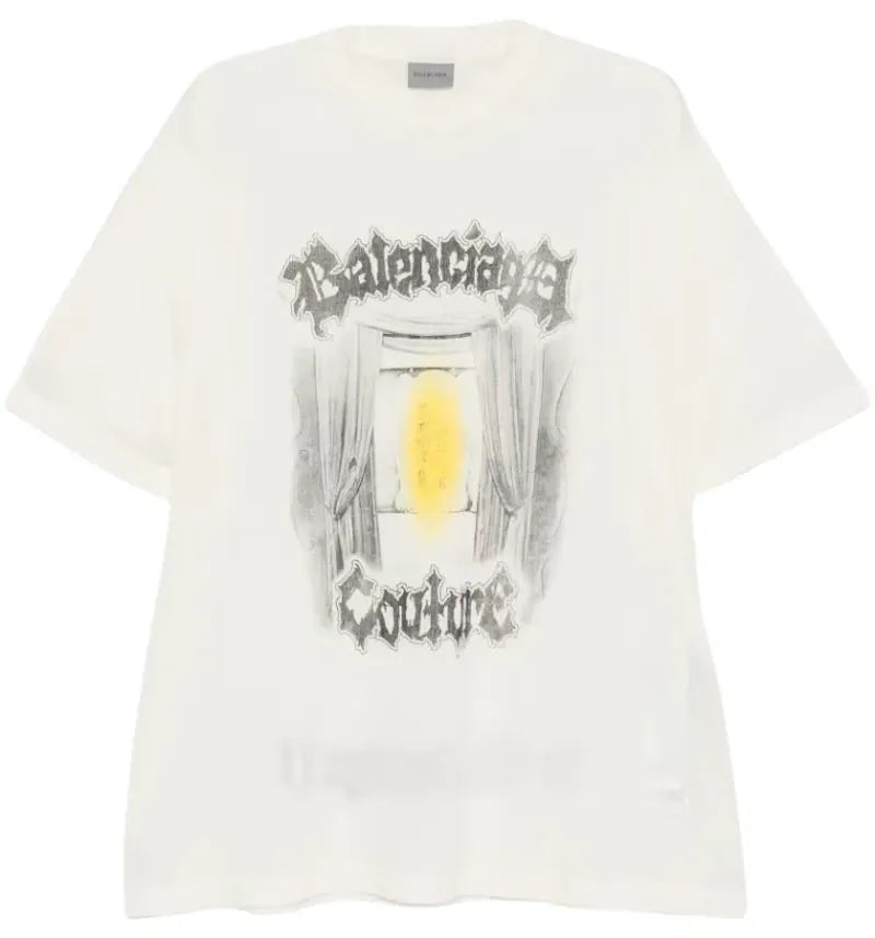 Balenciaga Shaped T-shirt Cream - vue 360