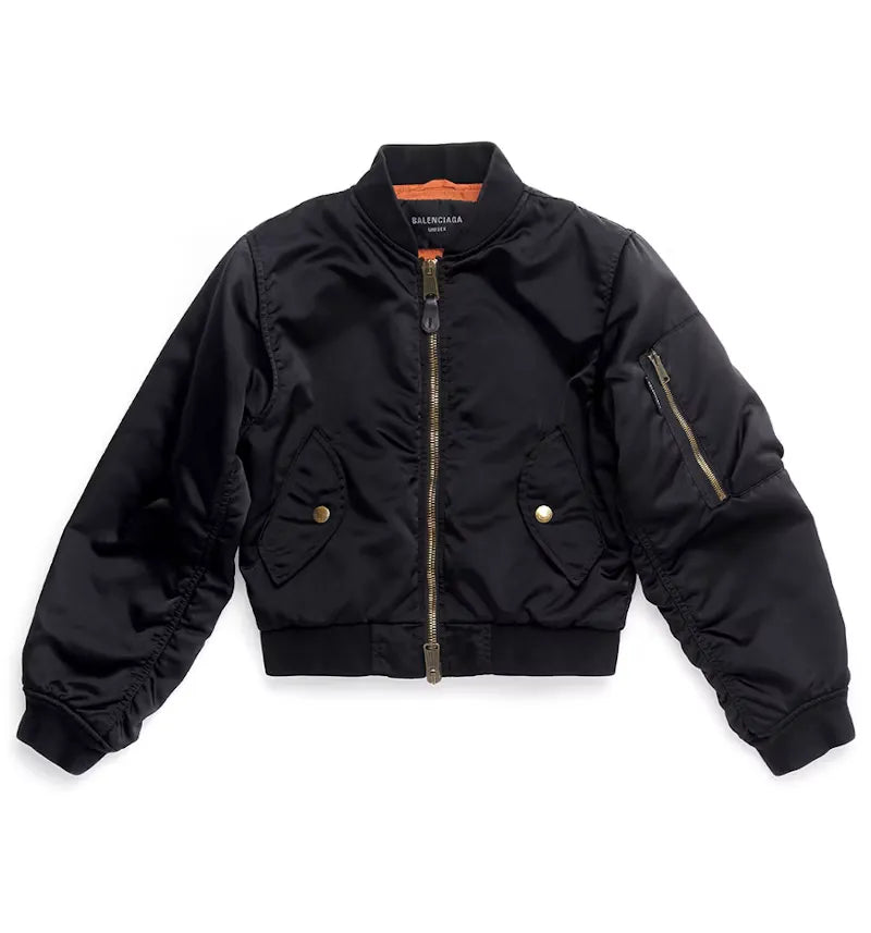 Balenciaga Shrunk Bomber Jacket Black - vue 360
