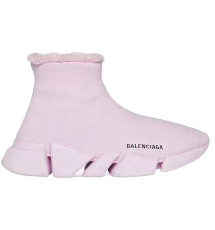 Balenciaga Speed 2.0 Recycled Knit Fake Fur Pink (Women's) - authentic Balenciaga sneakers