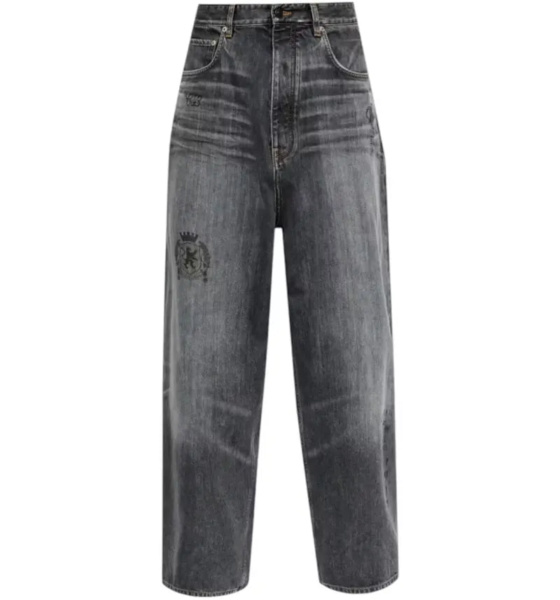 Balenciaga Tattoo Baggy Pant Dark Grey - vue 360