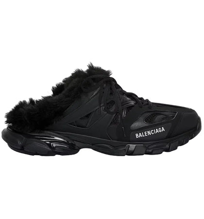 Balenciaga Track Mule Faux Fur Black - authentic Balenciaga sneakers