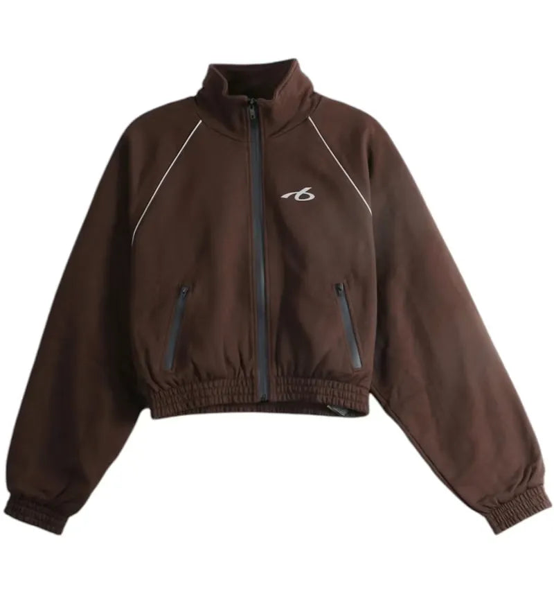 Balenciaga Women's Athl. Jersey Tracksuit Jacket Moka - vue 360