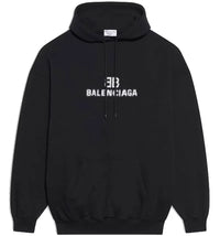 Balenciaga Womens BB Pixel Medium Fit Hoodie Black