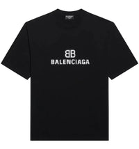 Balenciaga Womens BB Pixel Medium Fit T-shirt Black