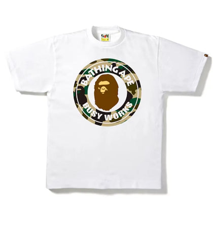 BAPE 1st Camo Busy Works Tee White/Beige - authentic BAPE product