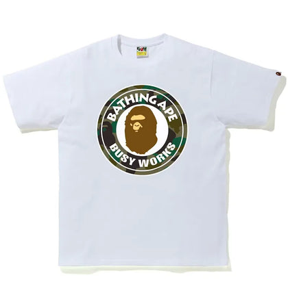 BAPE 1st Camo Busy Works Tee (SS21) White/Green - authentic BAPE product