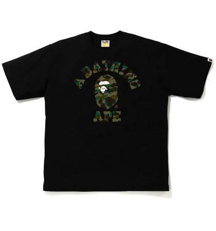 BAPE 1st Camo College Relaxe Fit Tee Black/Green - authentic BAPE product