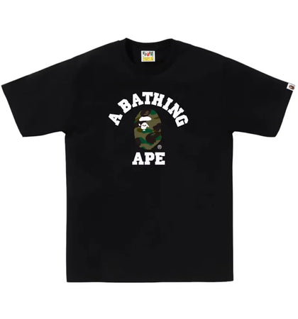 BAPE 1st Camo College Tee (FW25) Black x Green - authentic BAPE product
