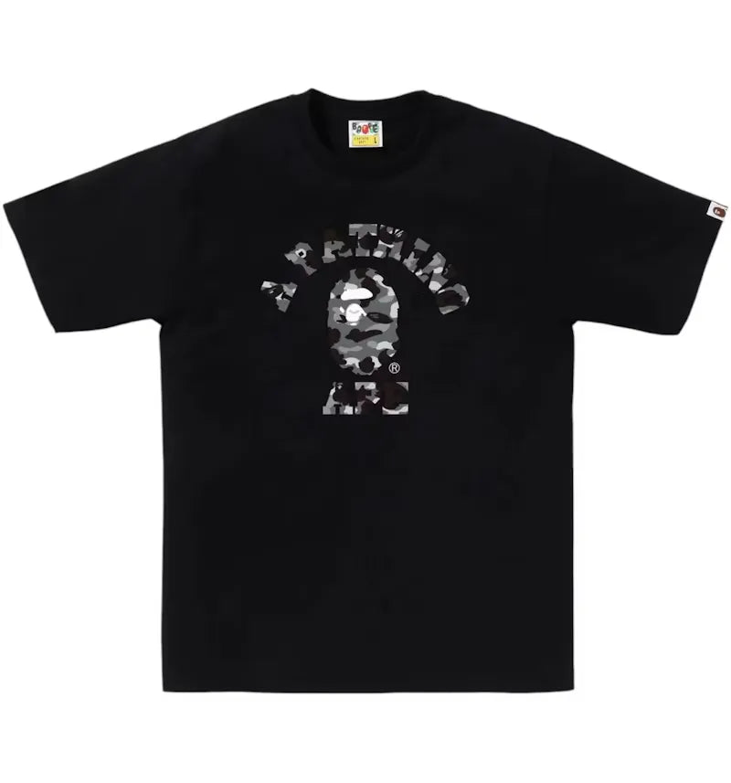 BAPE 1st Camo College Tee Tee Black/Grey - vue 360