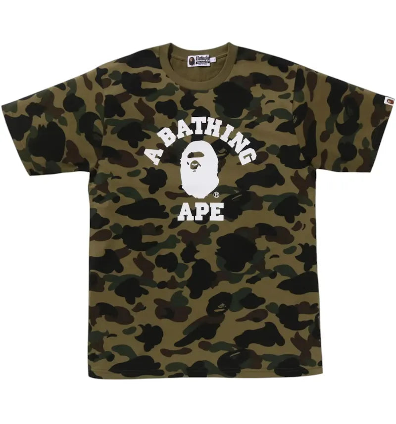 BAPE 1st Camo College Tee Tee Green - vue 360