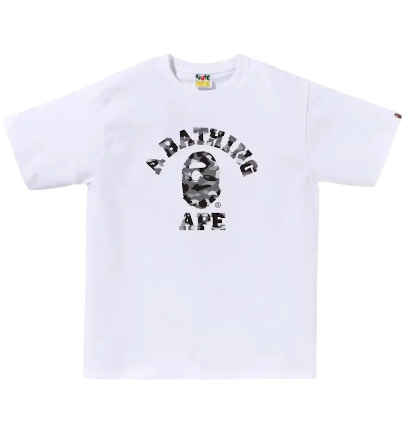 BAPE 1st Camo College Tee Tee White/Grey - vue 360