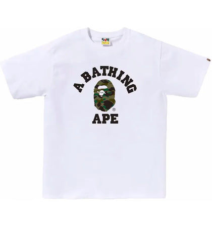 BAPE 1st Camo College Tee White/Green - authentic BAPE product