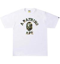 BAPE 1st Camo Crazy College Tee White