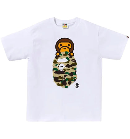 BAPE 1st Camo Milo On Ape Head Tee Tee White/Yellow - authentic BAPE product