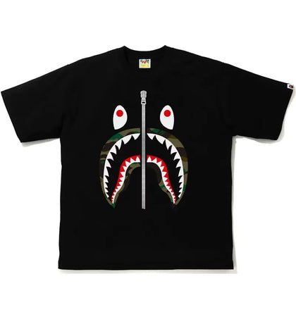 BAPE 1st Camo Shark Relaxed Fit Tee Black/Green - authentic BAPE product
