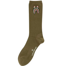 BAPE 1st Shark Socks Olive/Olivedrab