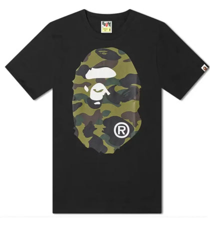 BAPE A Bathing Ape 1st Camo Big Ape Head RLX Tee Black/Green - authentic BAPE product
