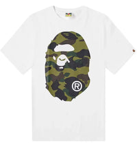BAPE A Bathing Ape 1st Camo Big Ape Head RLX Tee White/Green