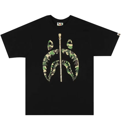 BAPE A Bathing Ape ABC Camo Shark Tee Black/Green - authentic BAPE product