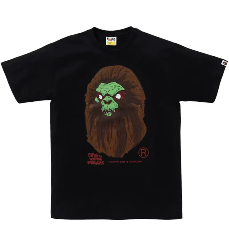 BAPE A Bathing Ape Horror Mad Face Tee Black - vue 360
