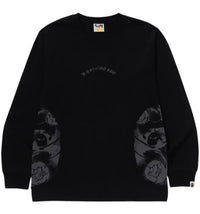 BAPE A Bathing Ape Japanese Tattoo Side Big Ape Head Long Sleeve Tee Black