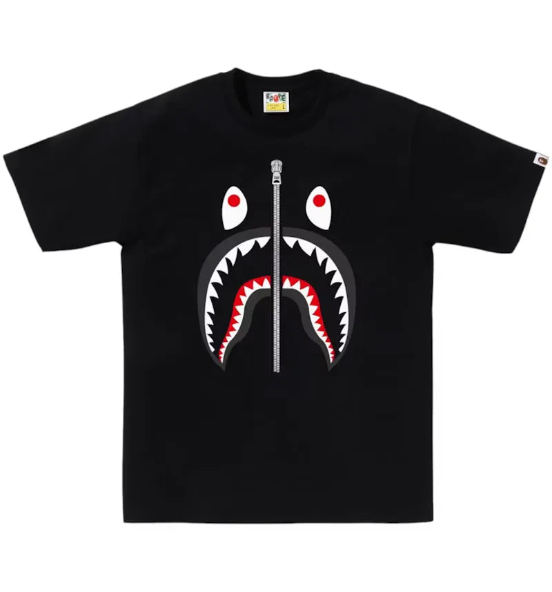 BAPE A Bathing Ape Shark Tee Black - vue 360