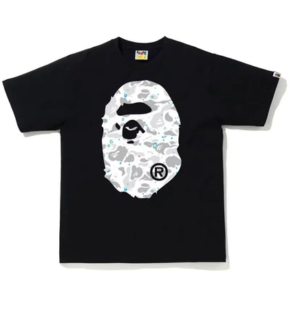 BAPE A Bathing Ape Space Camo Big Ape Head Tee Black - authentic BAPE product