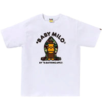 BAPE ABC Army Green Camo Baby Milo Hoodie Tee White