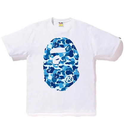BAPE ABC Big Ape Head Tee White/Blue - authentic BAPE product