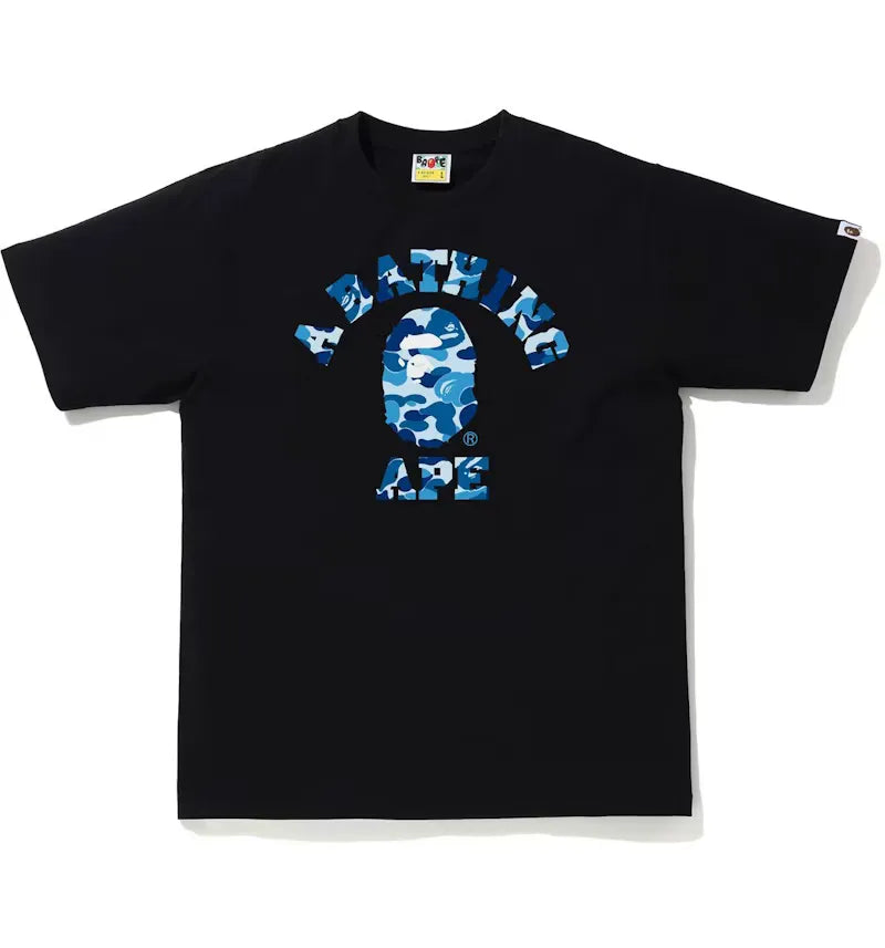 BAPE ABC Camo College Tee (SS21) Black/Blue - vue 360