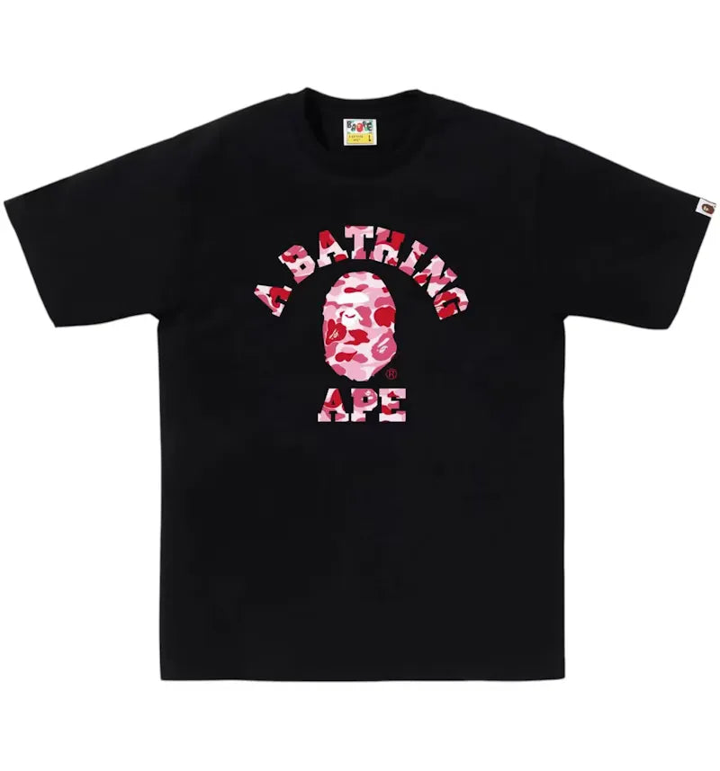 BAPE ABC Camo College Tee (FW25) Black/Pink - vue 360