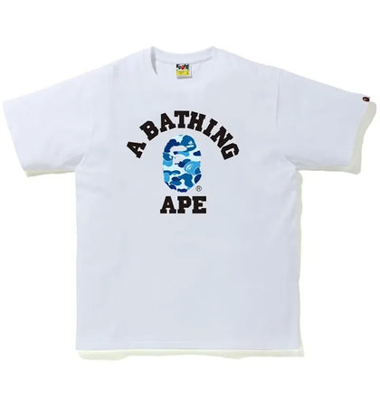 BAPE ABC Camo College Tee White/Blue - authentic BAPE product