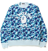BAPE ABC Camo College Wide Crewneck Blue