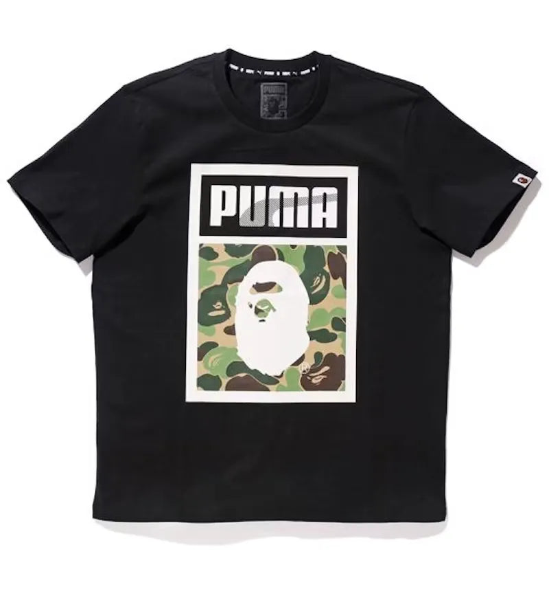 BAPE X Puma ABC Camo Logo Tee Black - vue 360