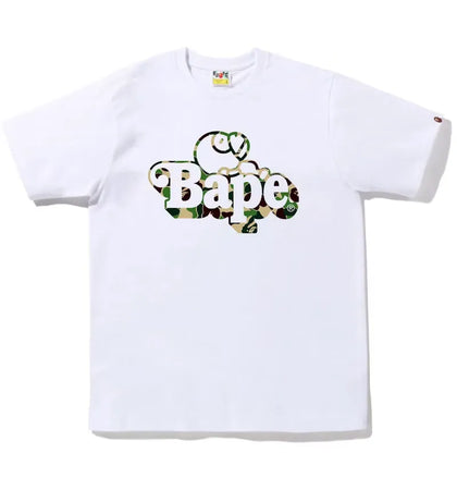 BAPE ABC Camo Milo on Bape Tee White Green - authentic BAPE product