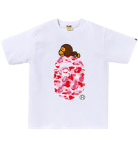BAPE ABC Camo Milo On Big Ape Tee (SS25) White/Pink