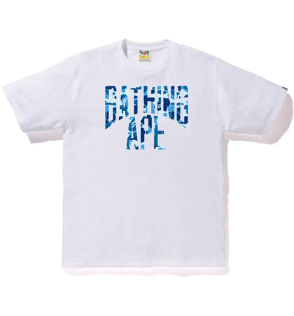BAPE ABC Camo NYC Logo Tee White Blue - authentic BAPE product