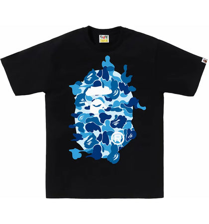BAPE ABC Camo Rebuild Big Ape Head Tee Black/Blue - authentic BAPE product