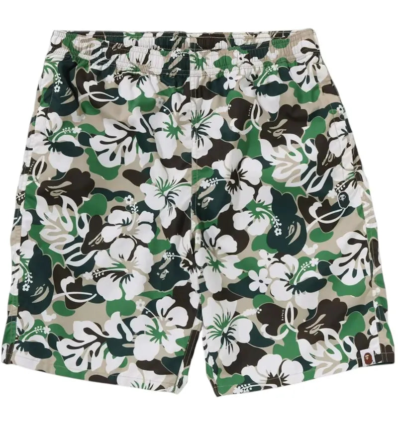 BAPE ABC Resort Camo Beach Shorts Green - vue 360