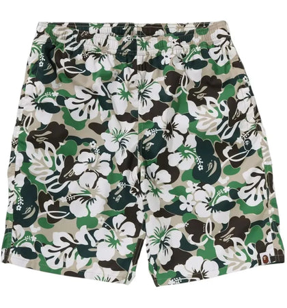 BAPE ABC Resort Camo Beach Shorts Green - authentic BAPE apparel