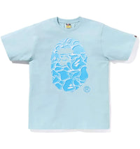 BAPE ABC Sea Surface Camo Ape Head Tee Sax